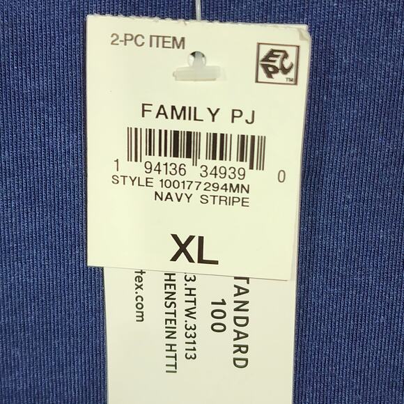 Macy's Christmas Holiday Family Pajamas Men's Jolly Vibes Striped Pajamas Set XL - Picture 8 of 12